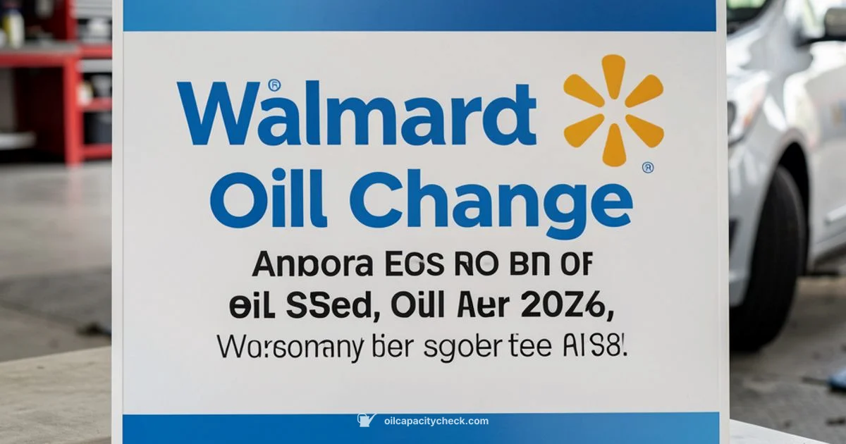 Oil Change Walmart - Oil Capacity Check