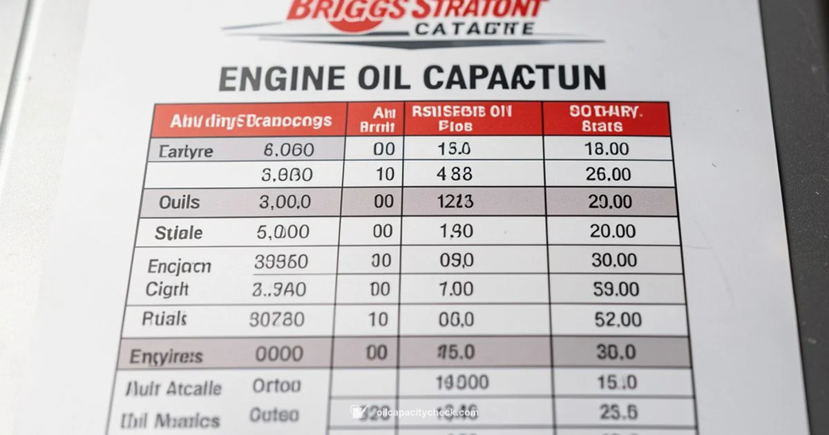 Oil Capacity Chart Oil Capacity Chart - Oil Capacity Check