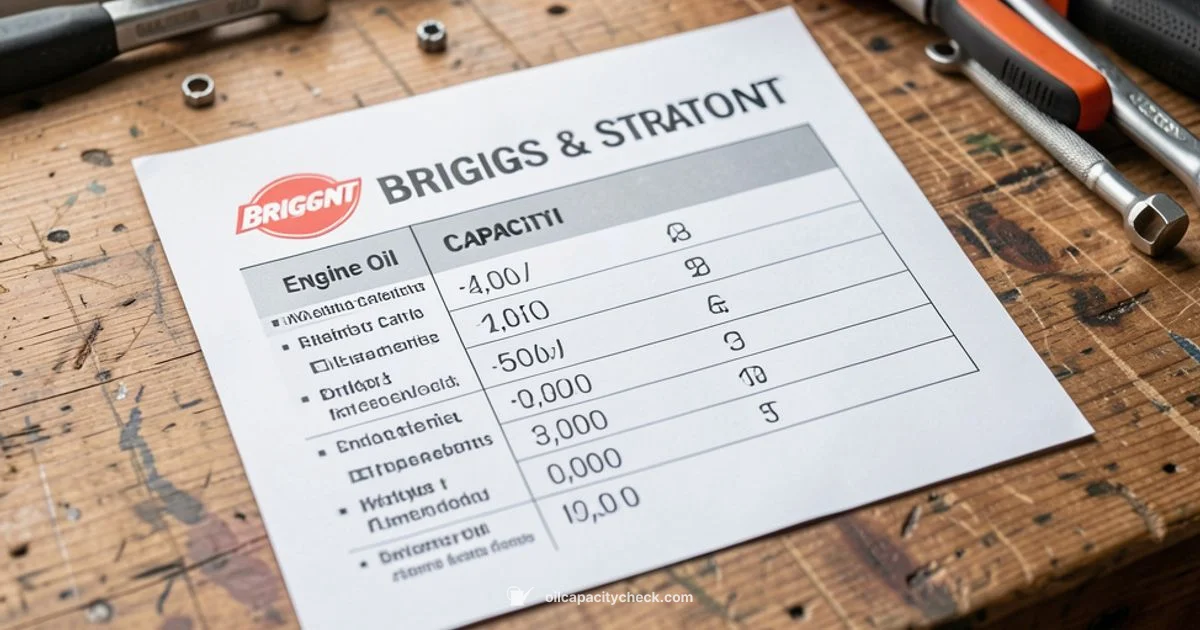 Oil Capacity Chart - Oil Capacity Check
